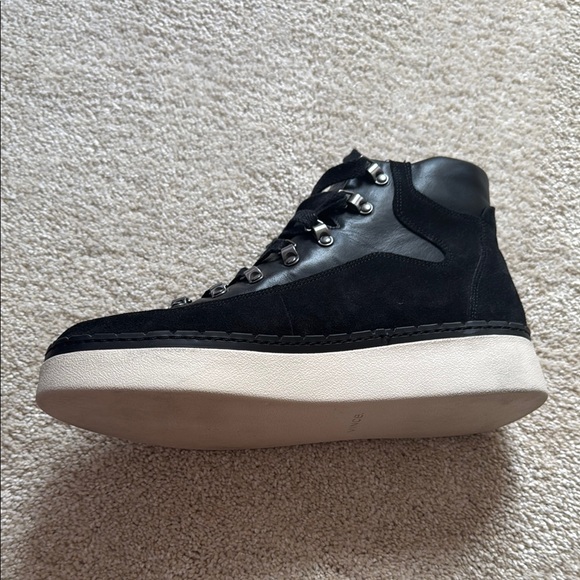 Vince Black Lace Up Boots with Suede Texture - Picture 6 of 10